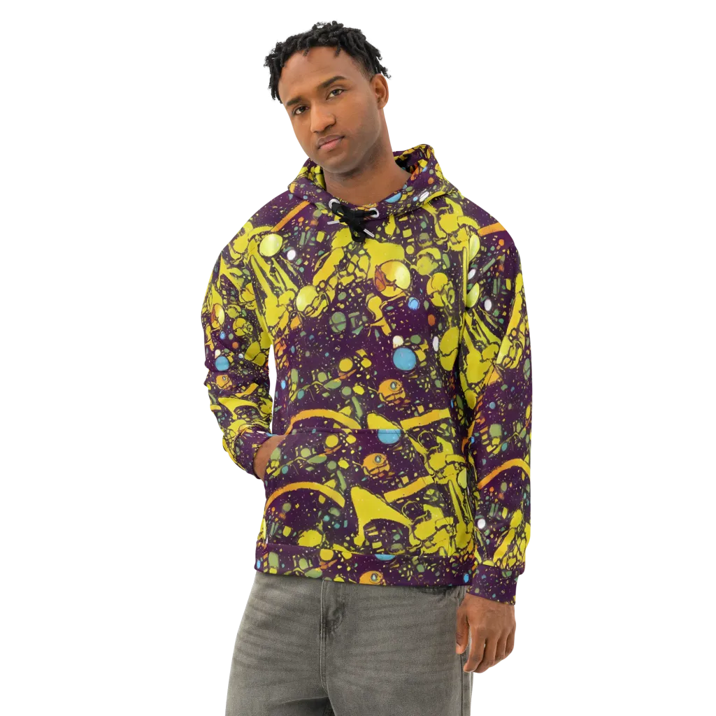 Orbital Ink on Cotton Hoodie — Left Front