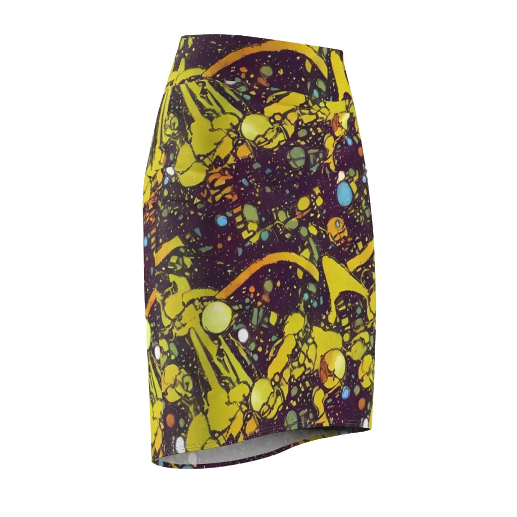 Orbital Ink on Pencil Skirt — Front Side