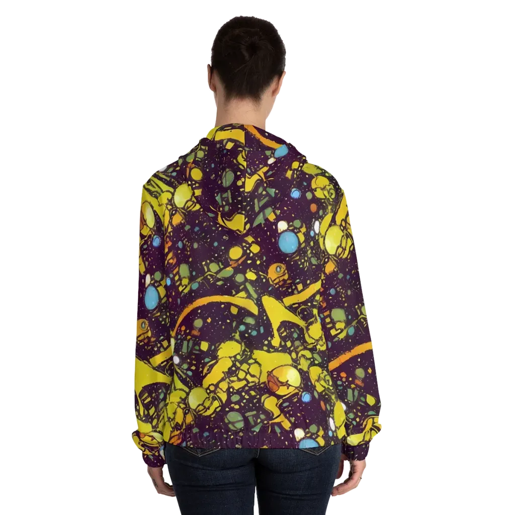 Orbital Ink on Women's Full-Zip Hoodie — Back On Person