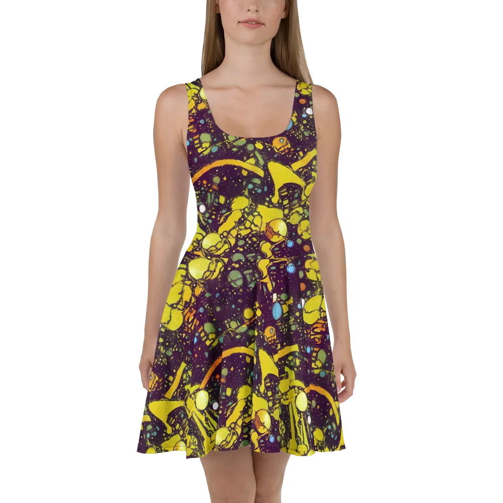 Orbital Ink on Skater Dress — Front