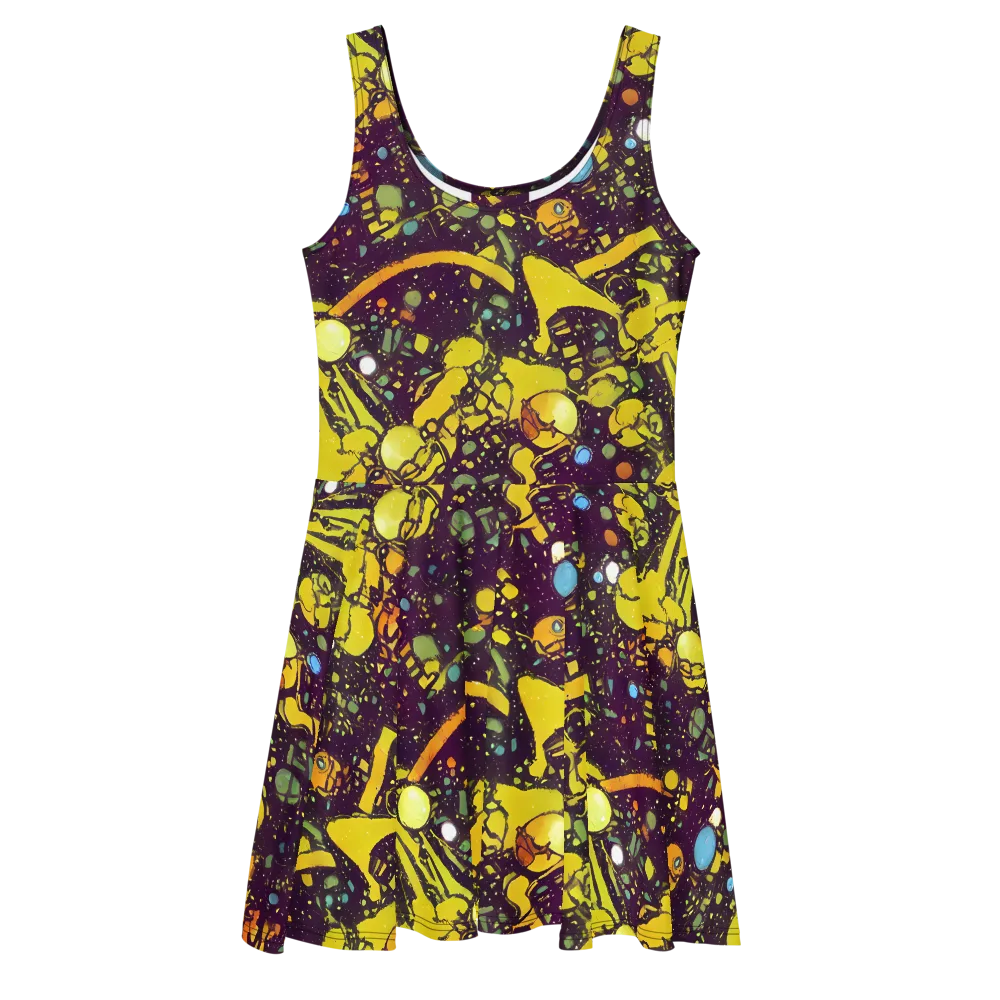 Orbital Ink on Skater Dress — Front