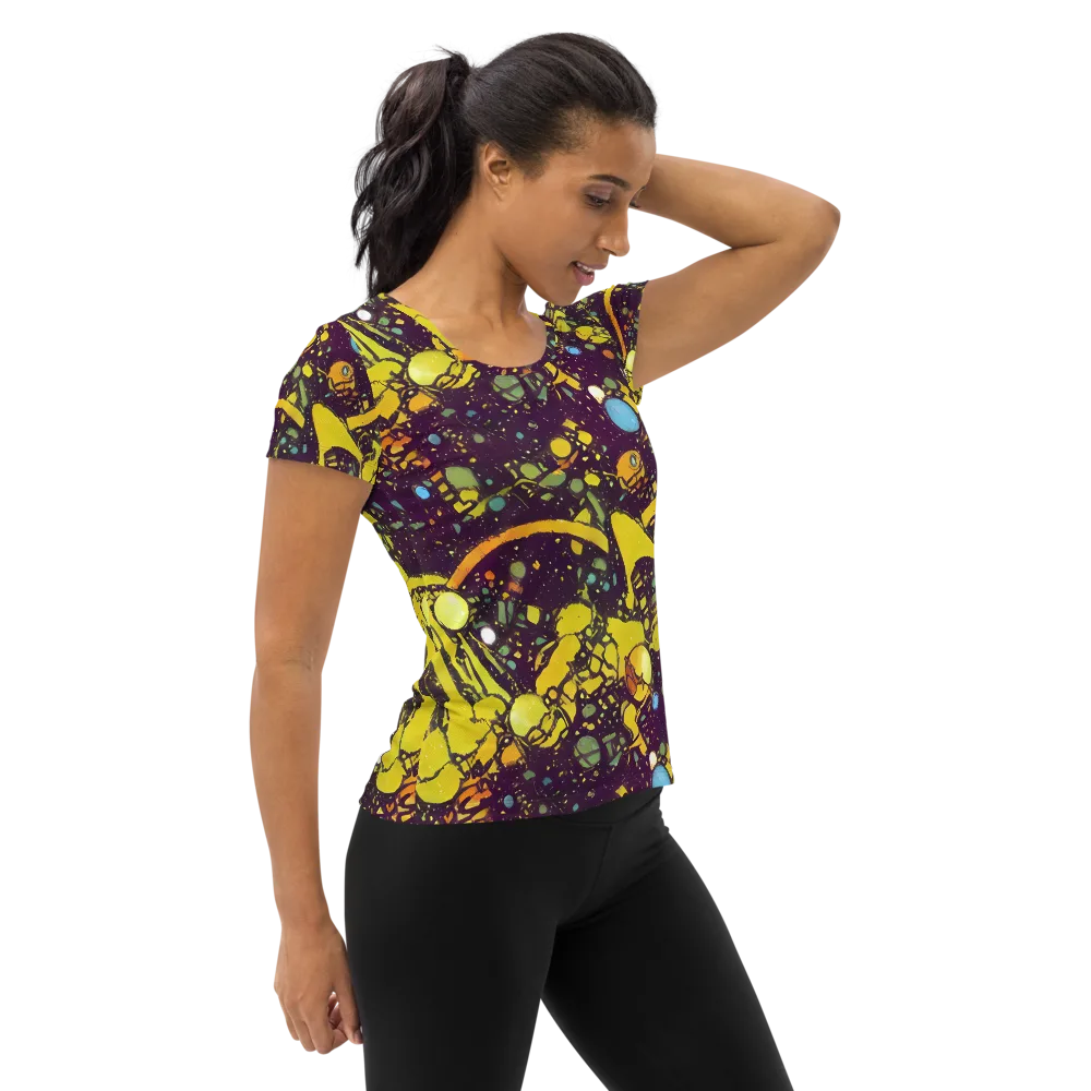 Orbital Ink on Women's Athletic T-Shirt — Right