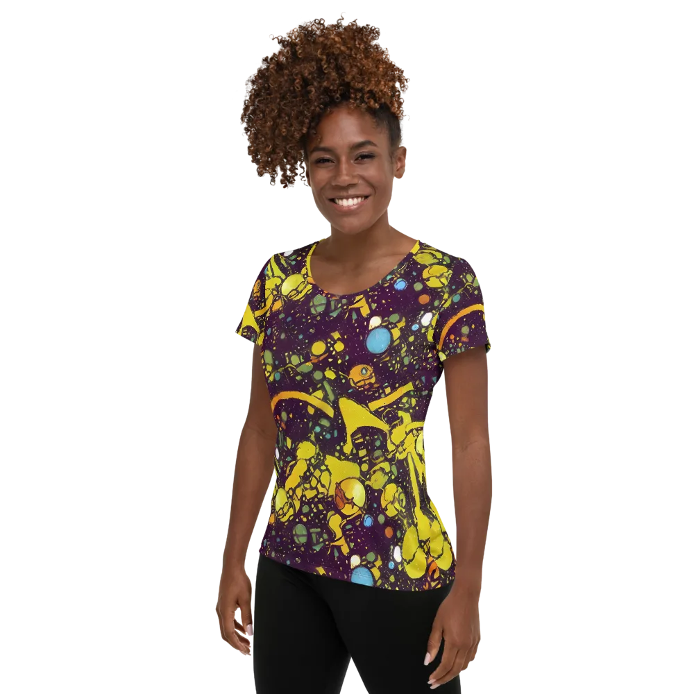 Orbital Ink on Women's Athletic T-Shirt — Left