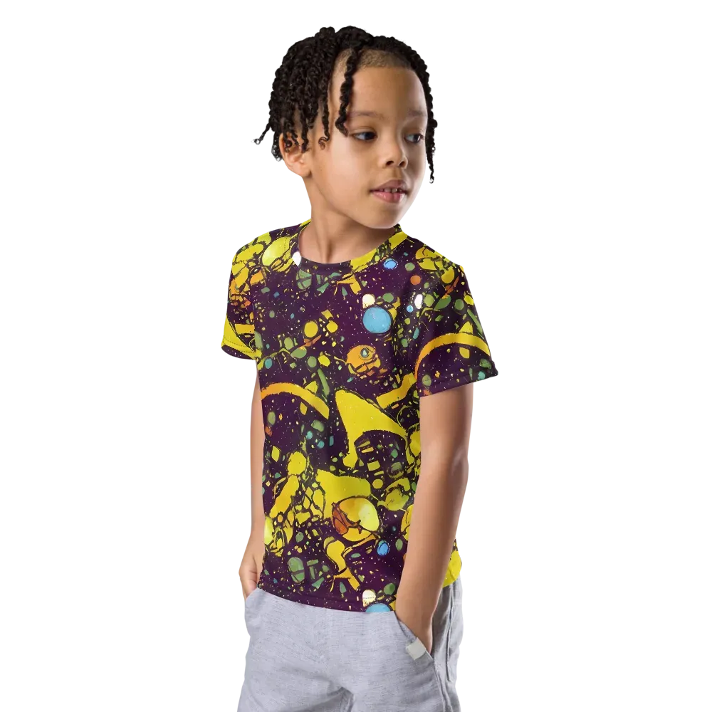 Orbital Ink on Kids Crew Neck T-Shirt — Left Front