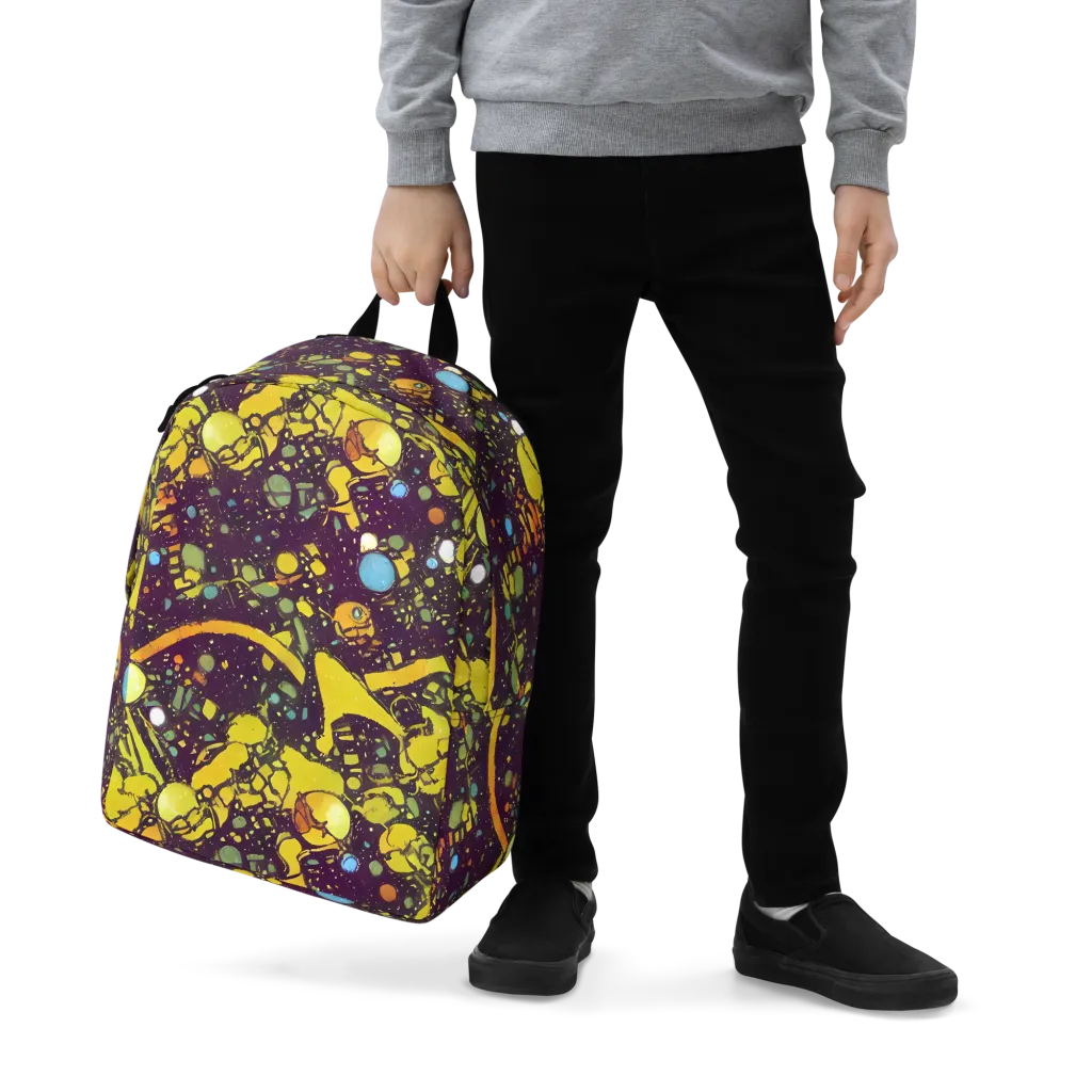 Orbital Ink on Minimalist Backpack — Zoomed-in