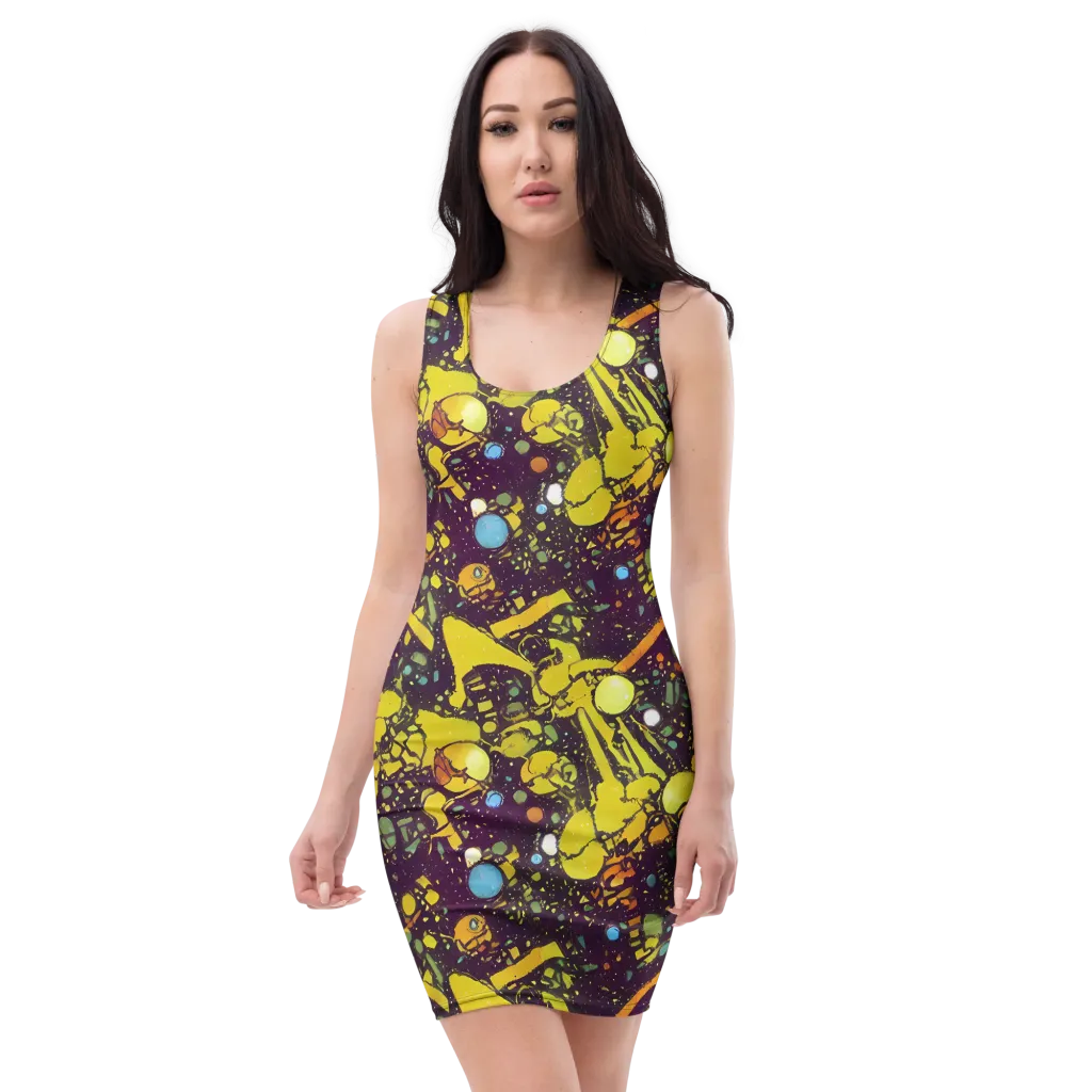 Orbital Ink on Bodycon Dress — Front