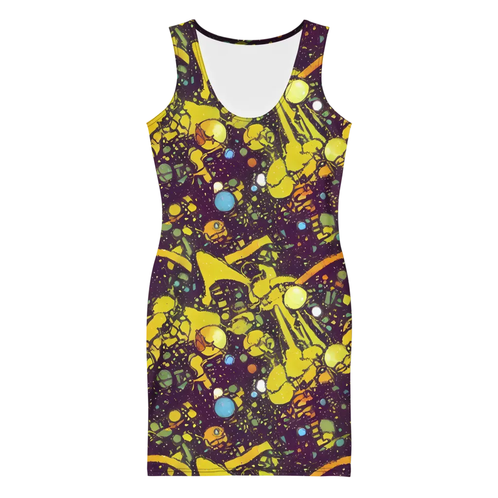 Orbital Ink on Bodycon Dress — Front