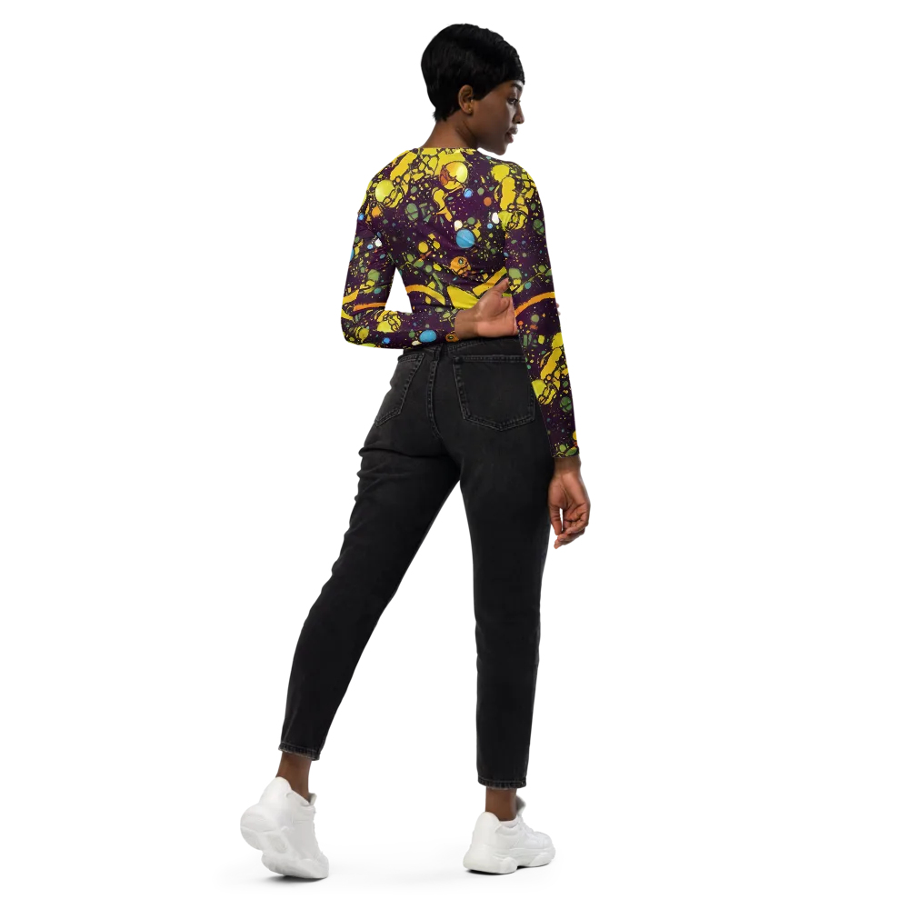 Orbital Ink on Long Sleeve Crop Top — Right Back