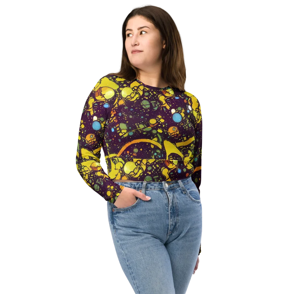 Orbital Ink on Long Sleeve Crop Top — Front