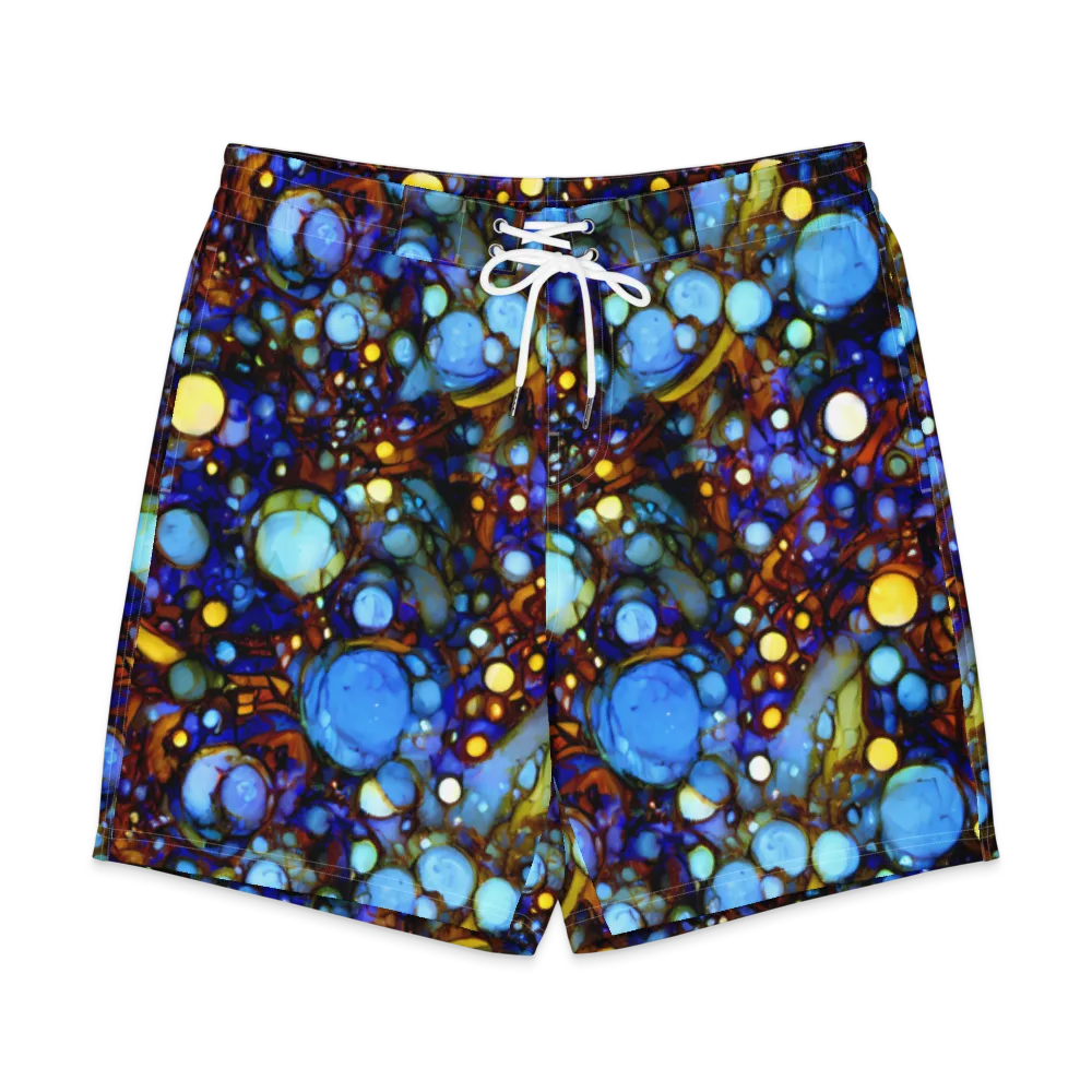 Blue Fireworks on Men's Board Shorts — Front