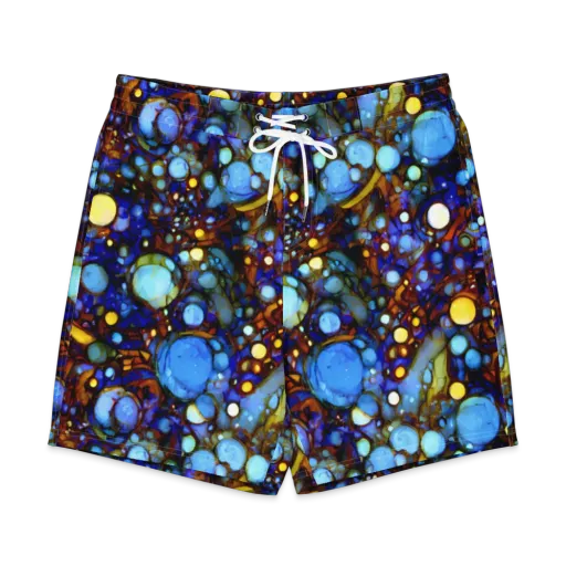 Blue Fireworks on a Men's Board Shorts