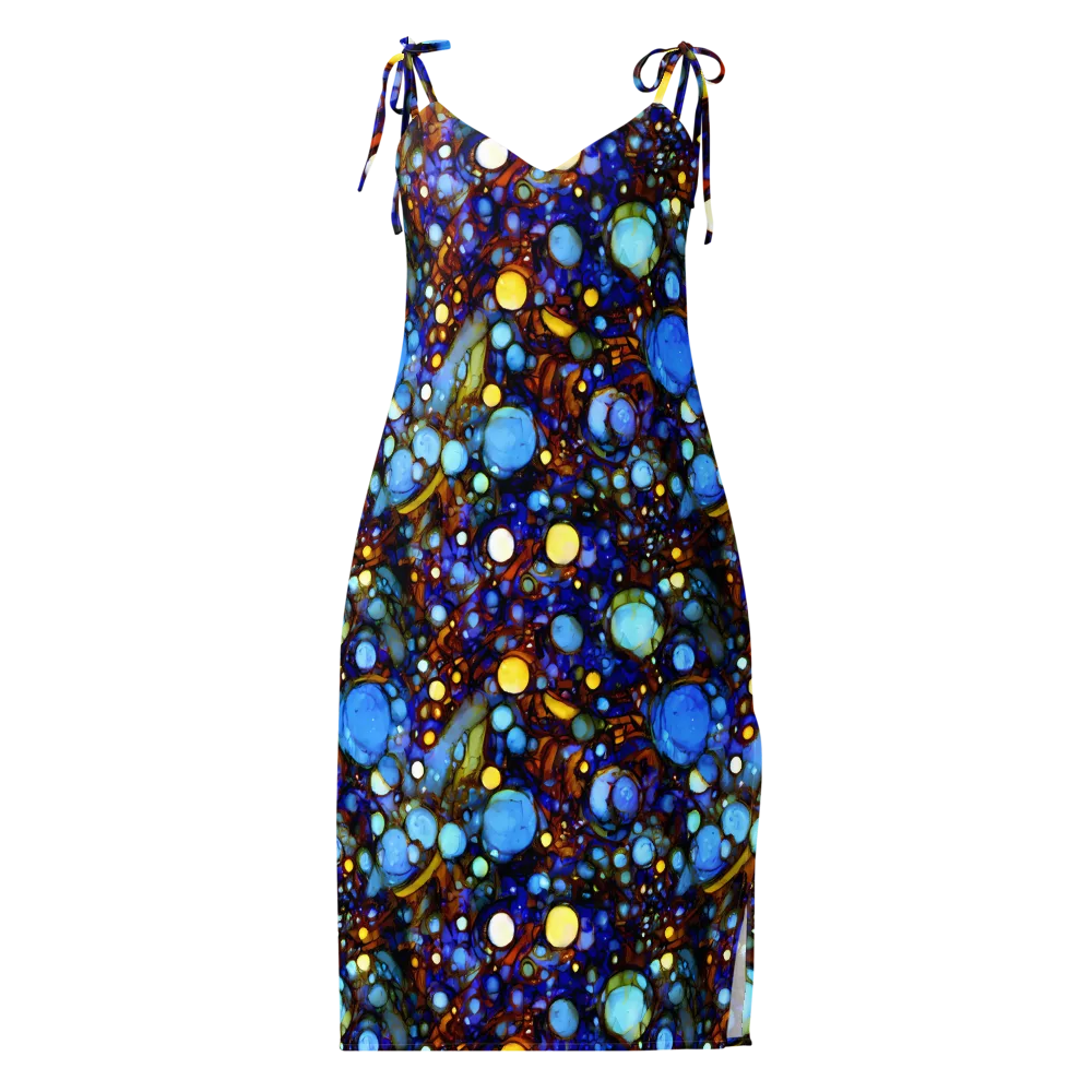 Blue Fireworks on Slip Dress — Front