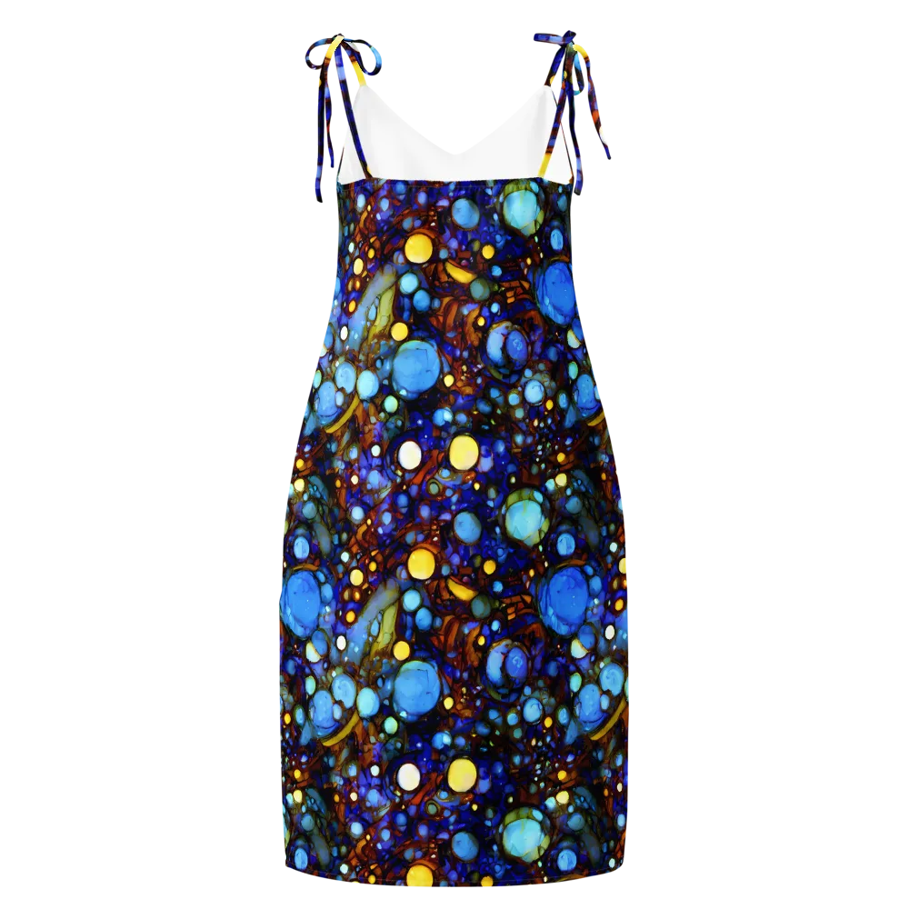 Blue Fireworks on Slip Dress — Back