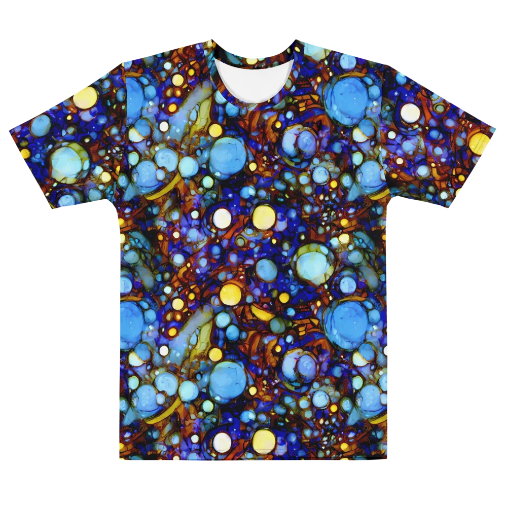 Blue Fireworks on Men's Cotton Crew Neck T-Shirt — Front