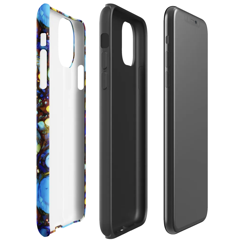 Blue Fireworks on Tough Case for iPhone® — Right