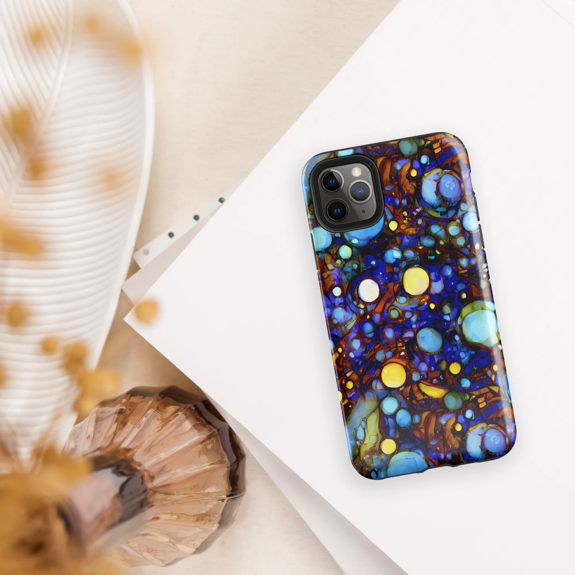 Blue Fireworks on Tough Case for iPhone® — Front