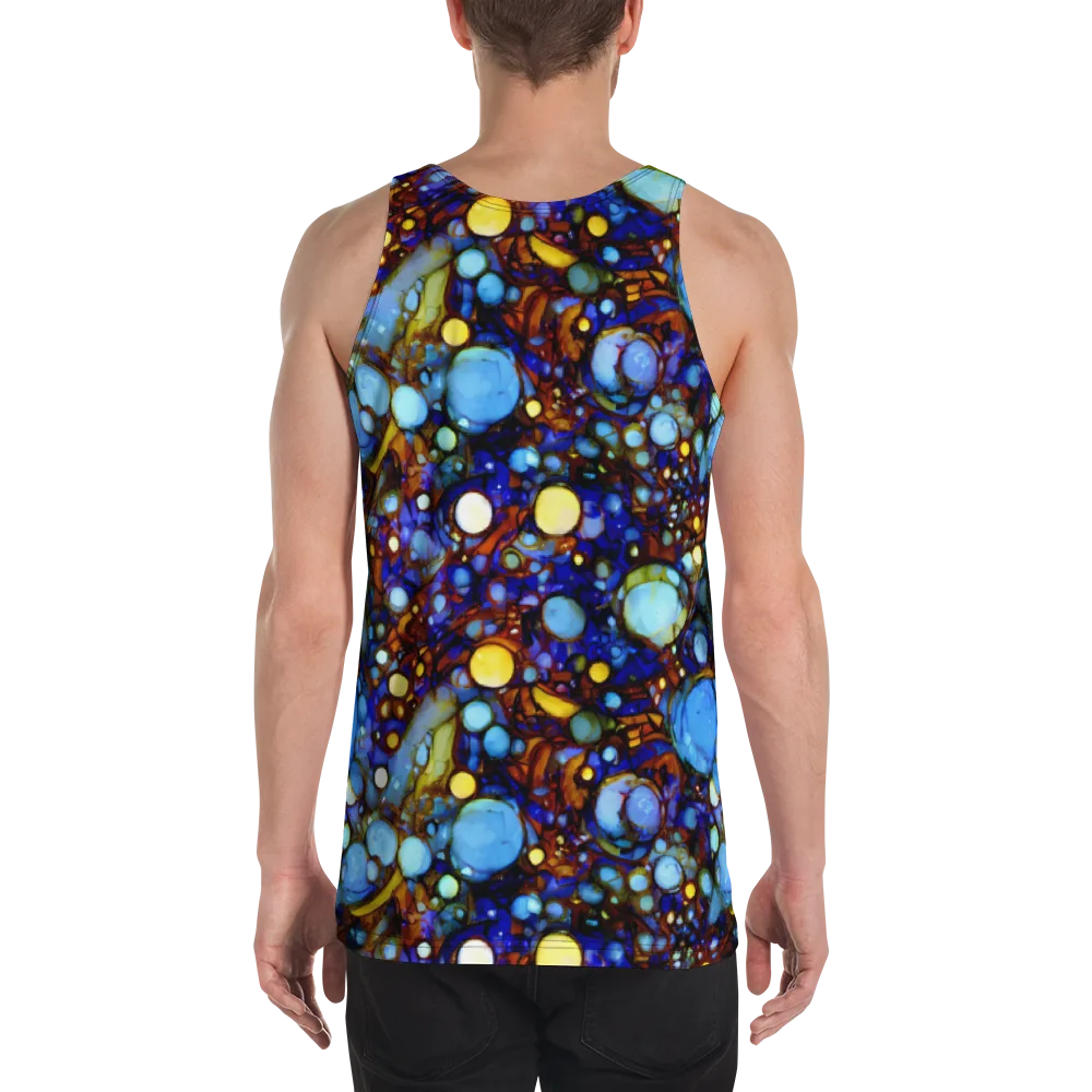 Blue Fireworks on Men's Tank Top — Back