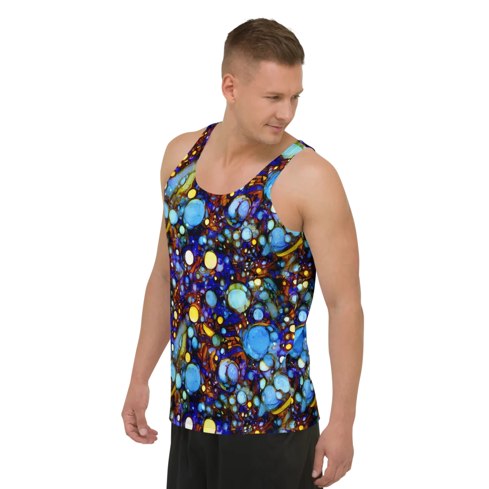 Blue Fireworks on Men's Tank Top — Left Front