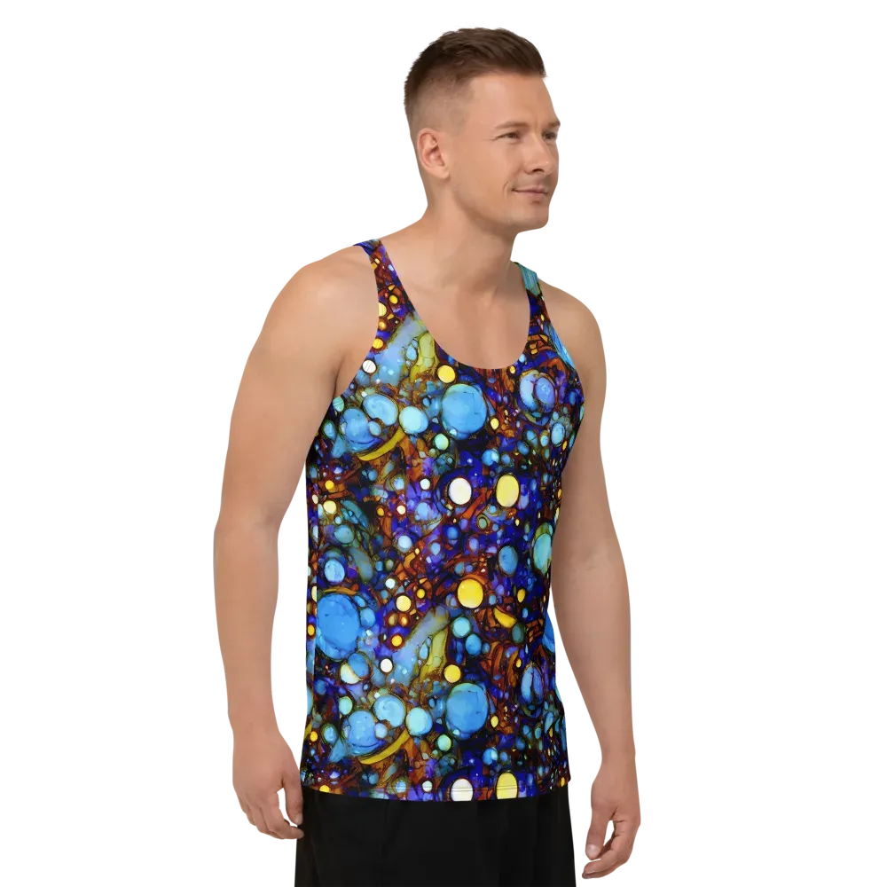Blue Fireworks on Men's Tank Top — Right Front