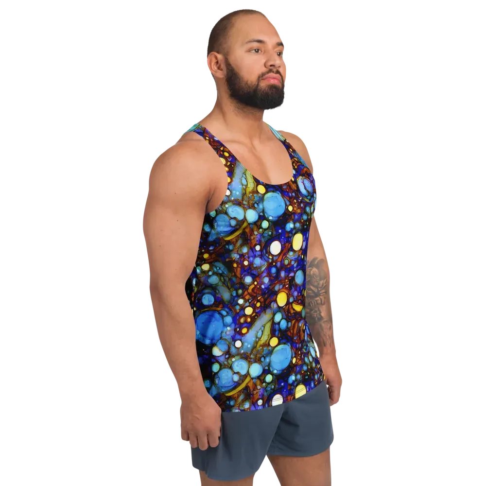 Blue Fireworks on Men's Tank Top — Right Front