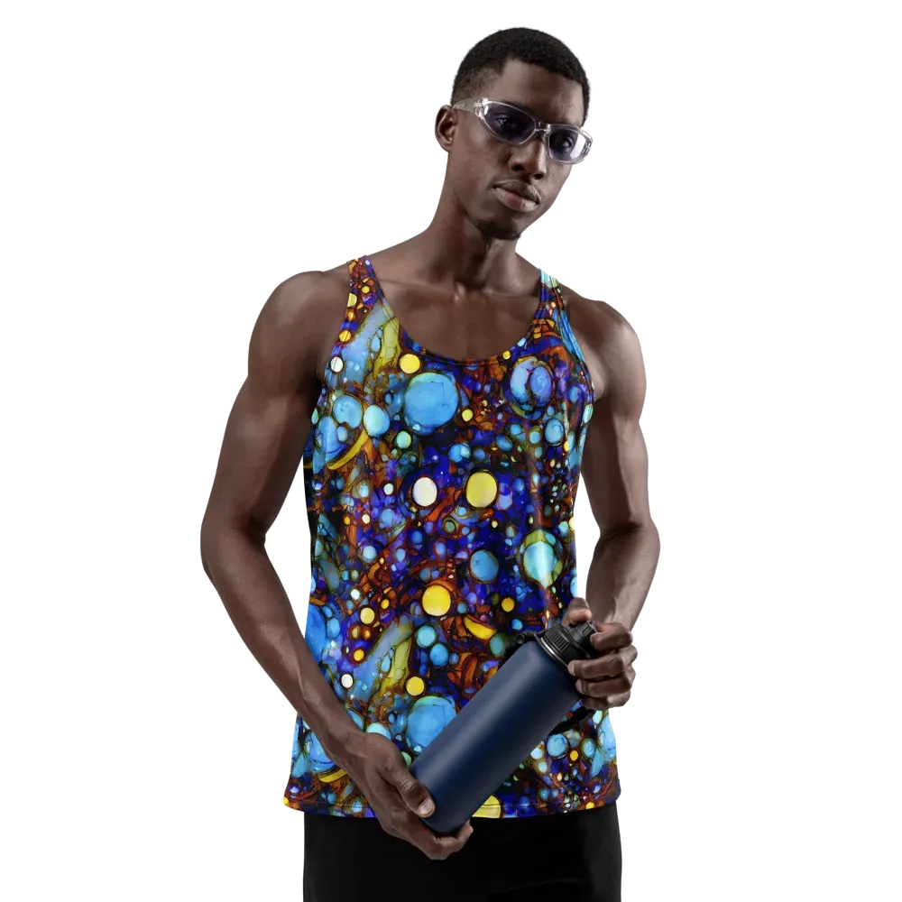 Blue Fireworks on Men's Tank Top — Front