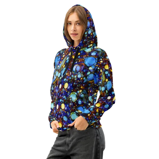 Blue Fireworks on a Cotton Hoodie