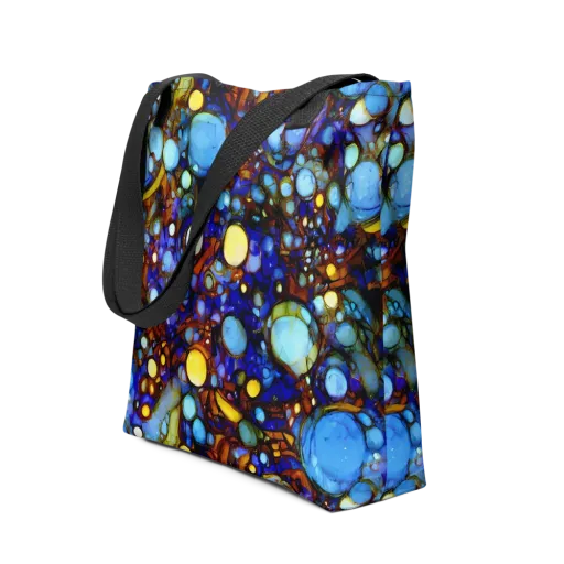 Blue Fireworks on a Tote Bag