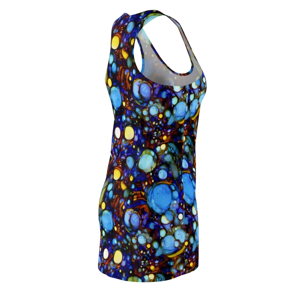 Blue Fireworks on Racerback Dress — Back Side