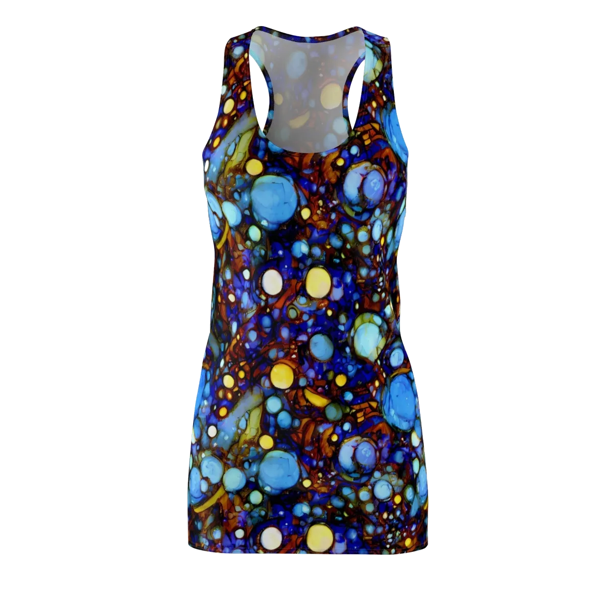 Blue Fireworks on Racerback Dress — Front