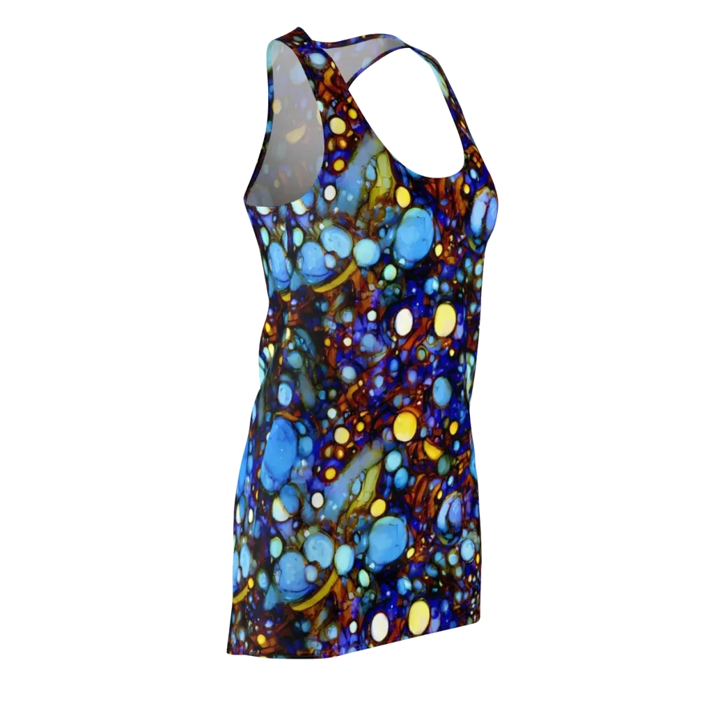 Blue Fireworks on Racerback Dress — Front Side