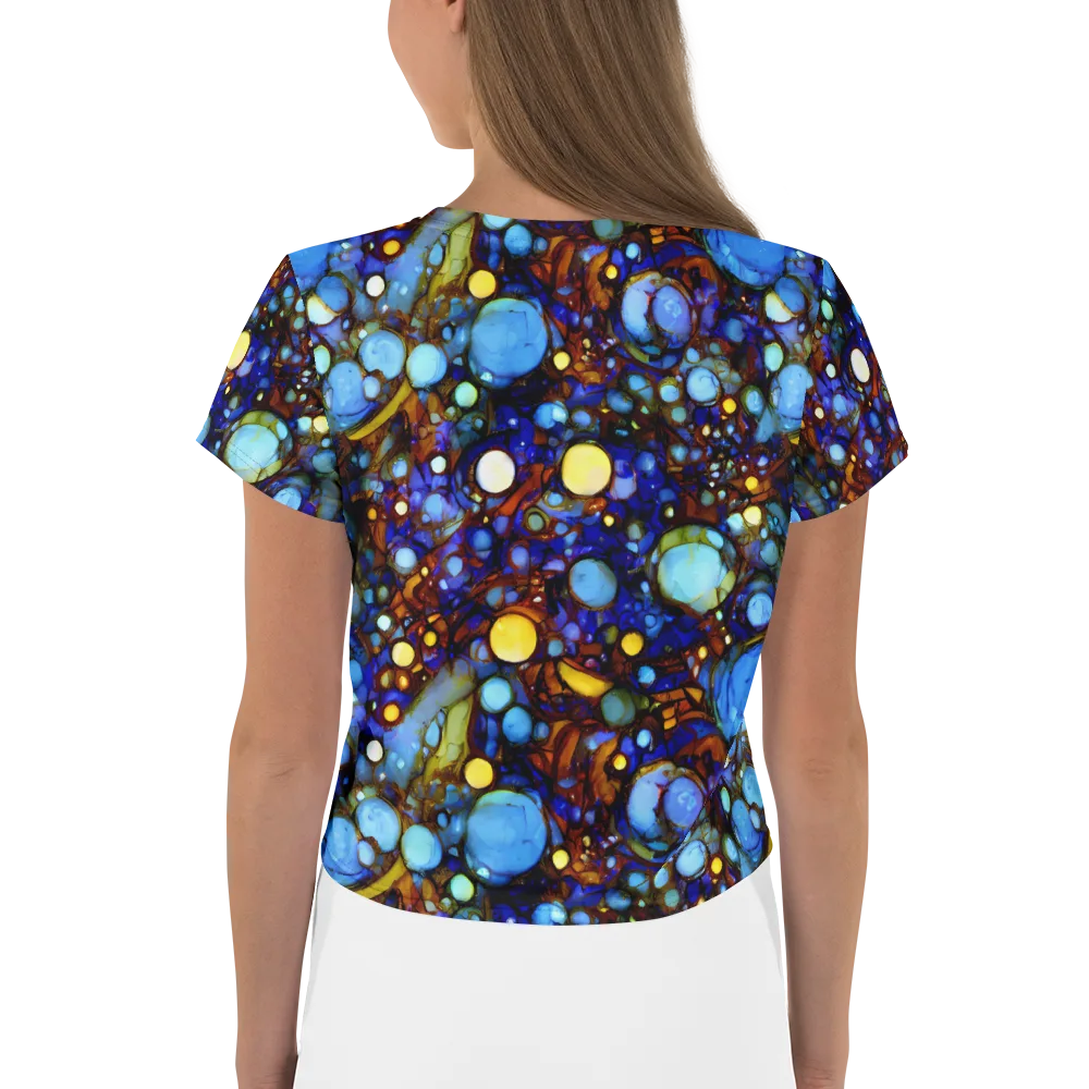 Blue Fireworks on Crop Tee — Back