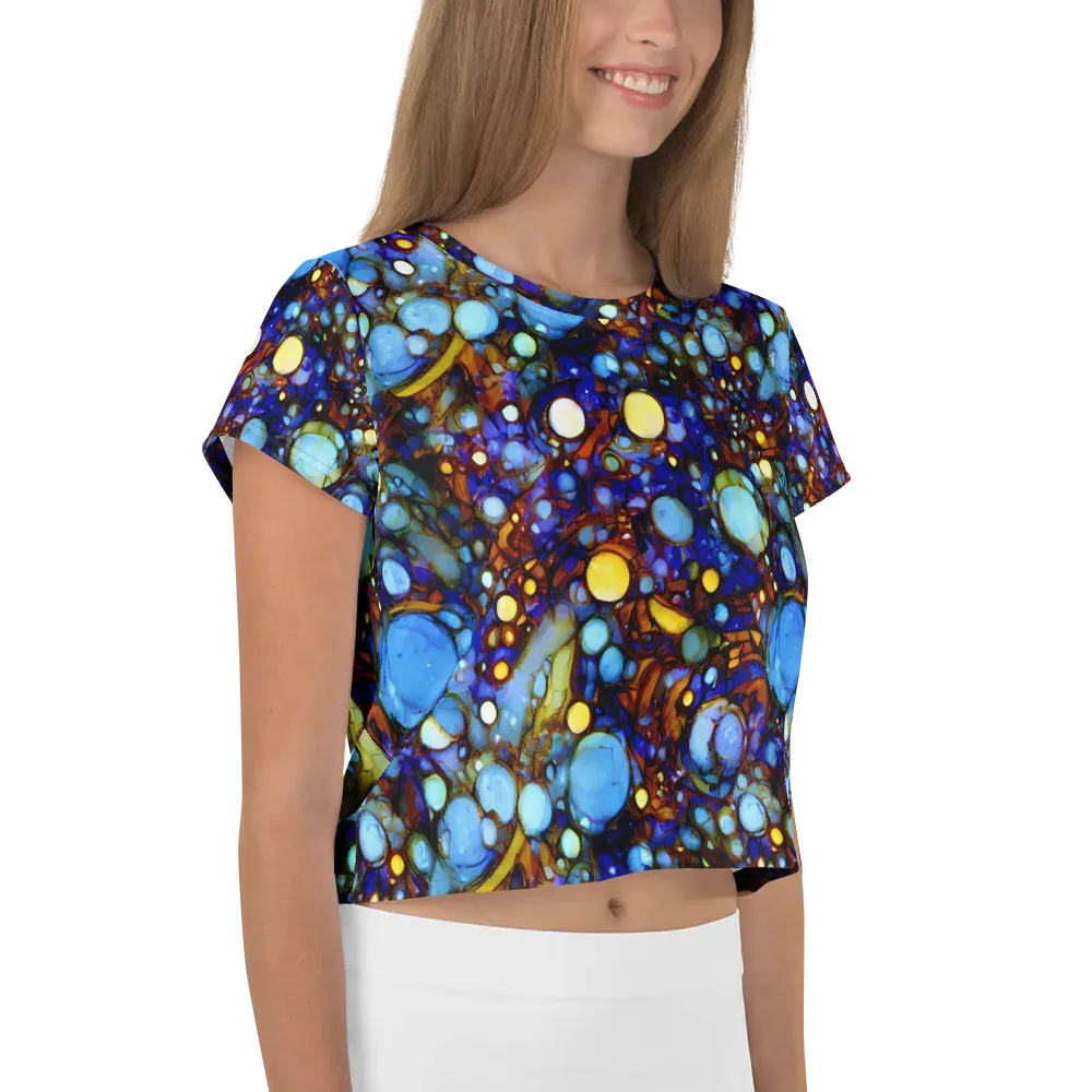 Blue Fireworks on Crop Tee — Right
