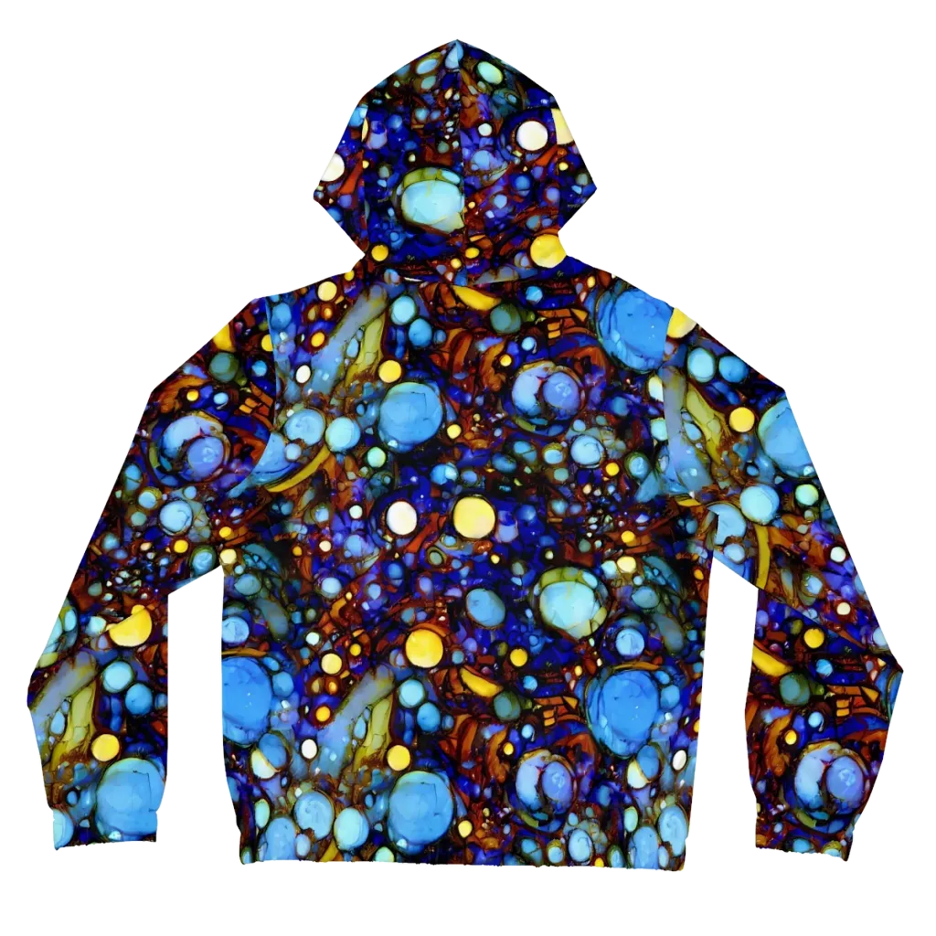 Blue Fireworks on Women's Full-Zip Hoodie — Back