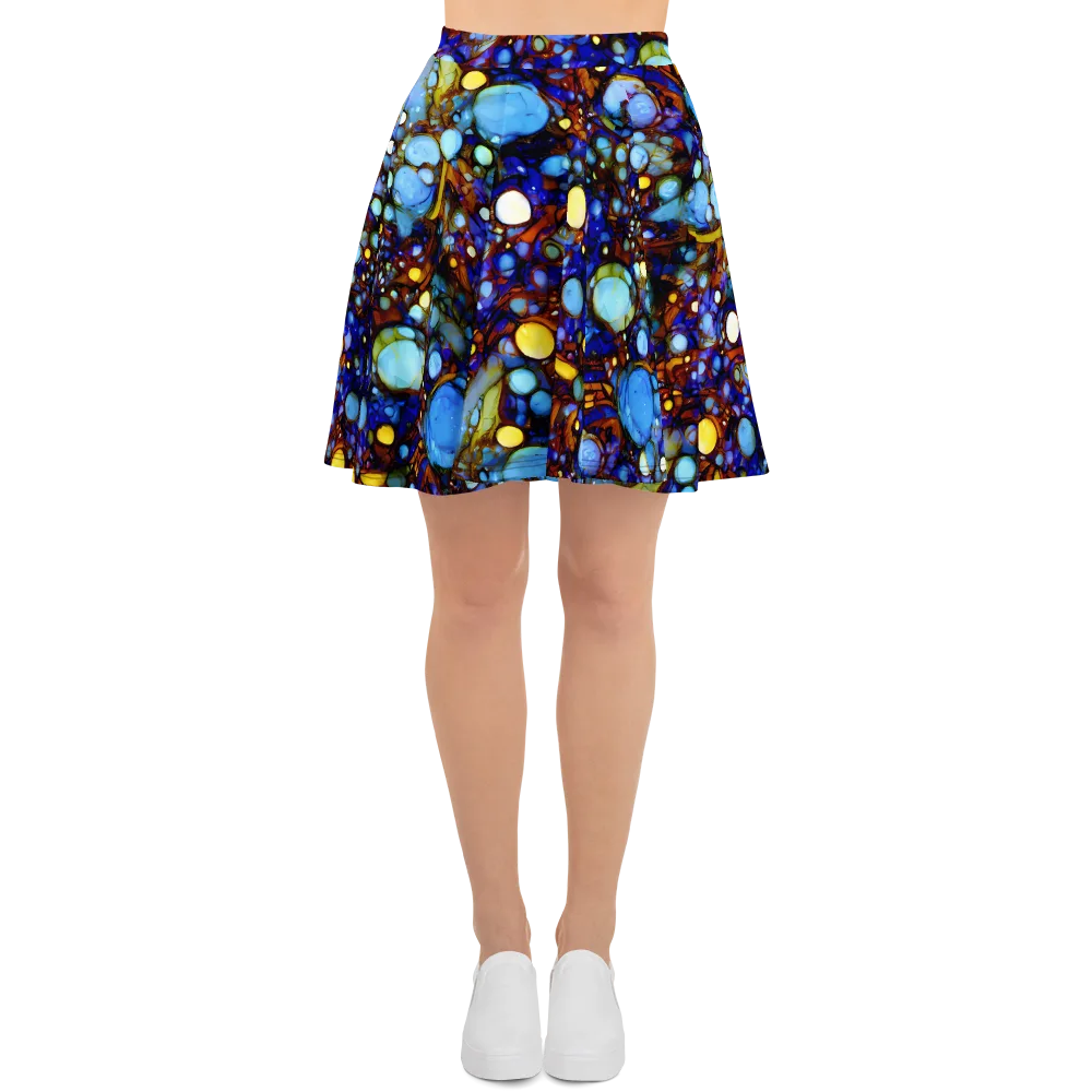 Blue Fireworks on Skater Skirt — Front