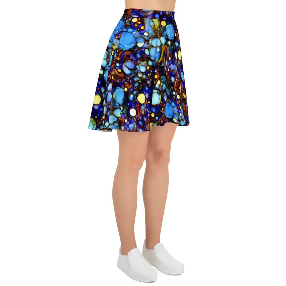 Blue Fireworks on Skater Skirt — Right