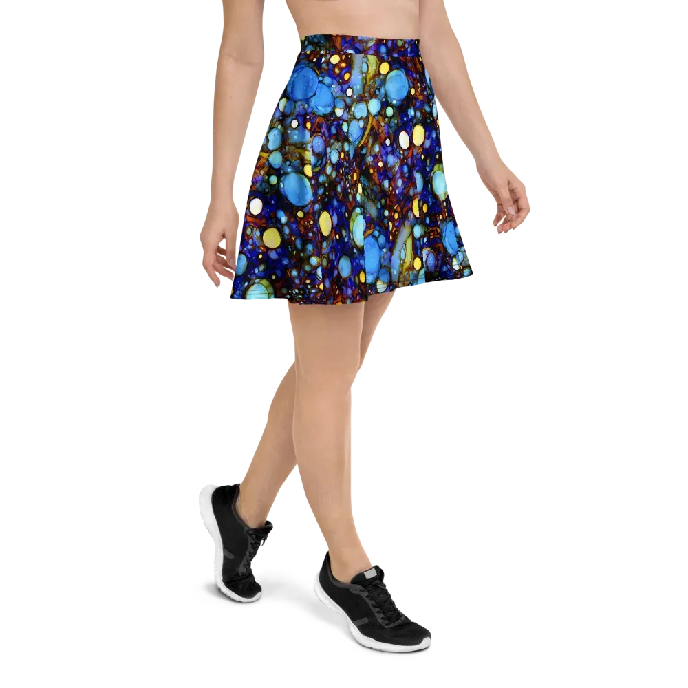 Blue Fireworks on Skater Skirt — Right