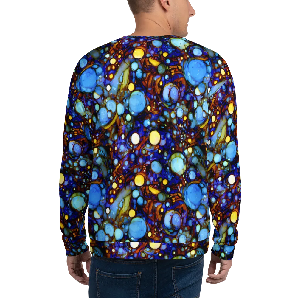Blue Fireworks on Sweatshirt — Back