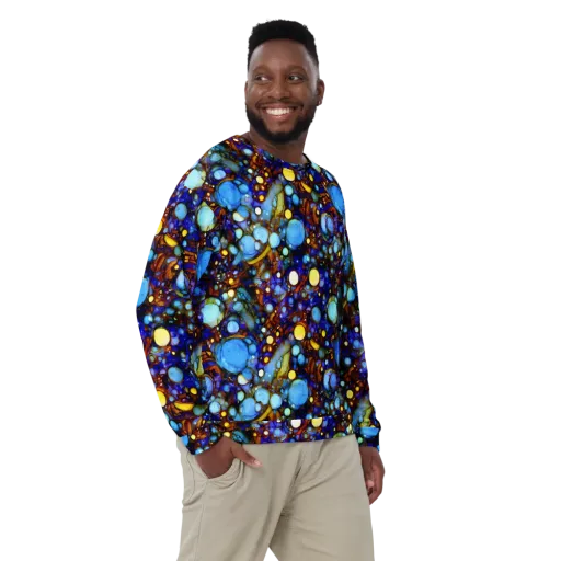 Blue Fireworks on a Sweatshirt