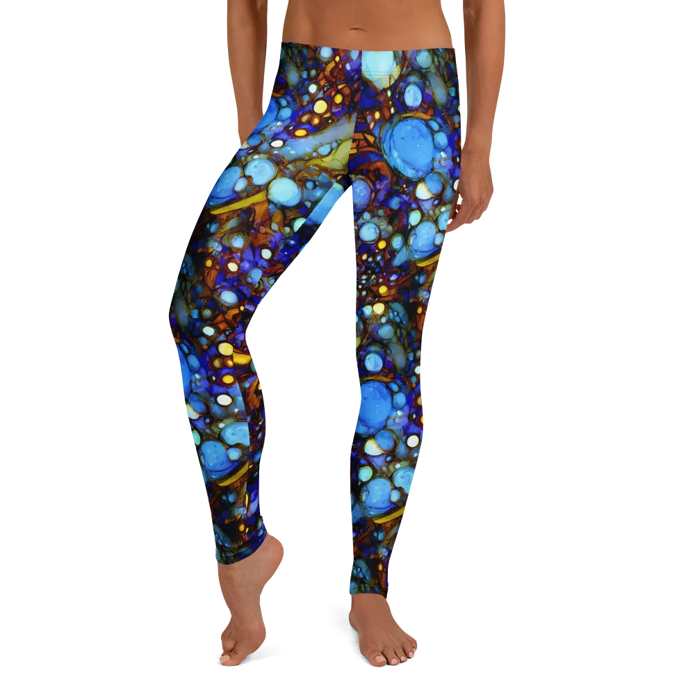 Blue Fireworks on Leggings — Front