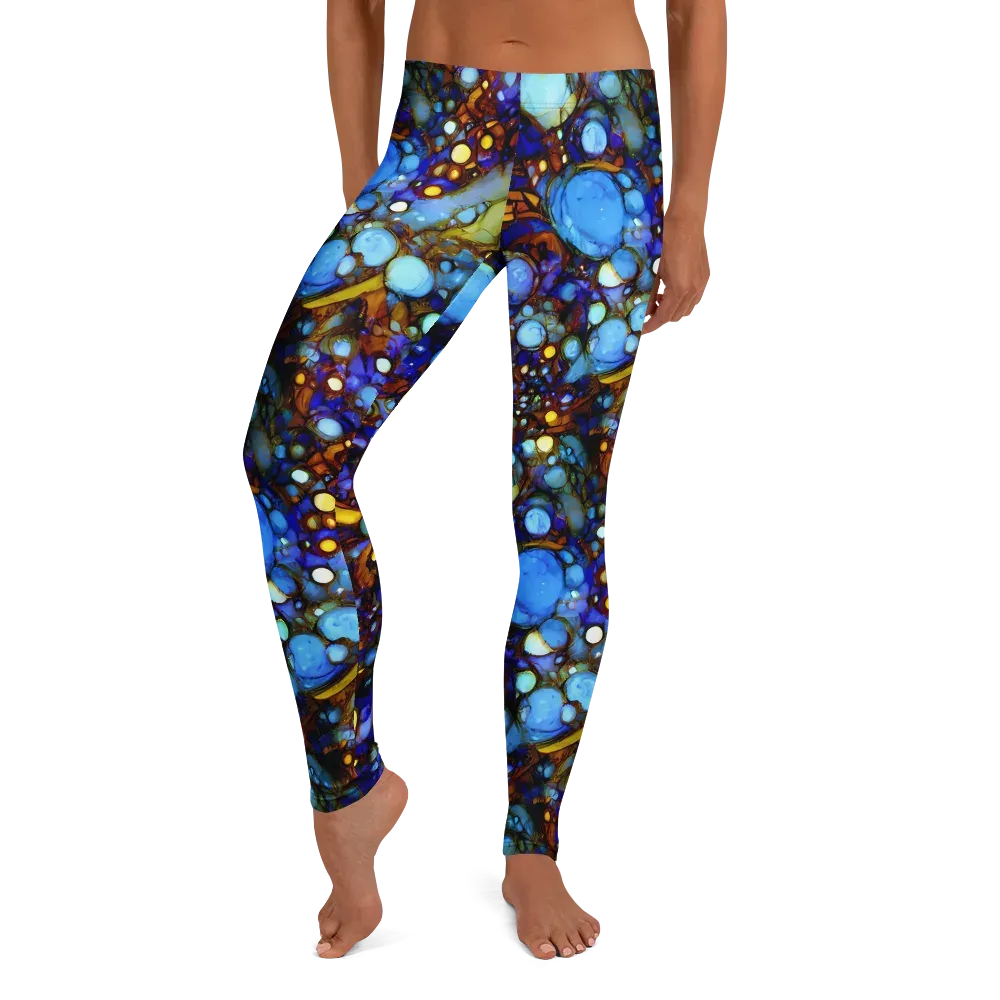 Blue Fireworks on Leggings — Front