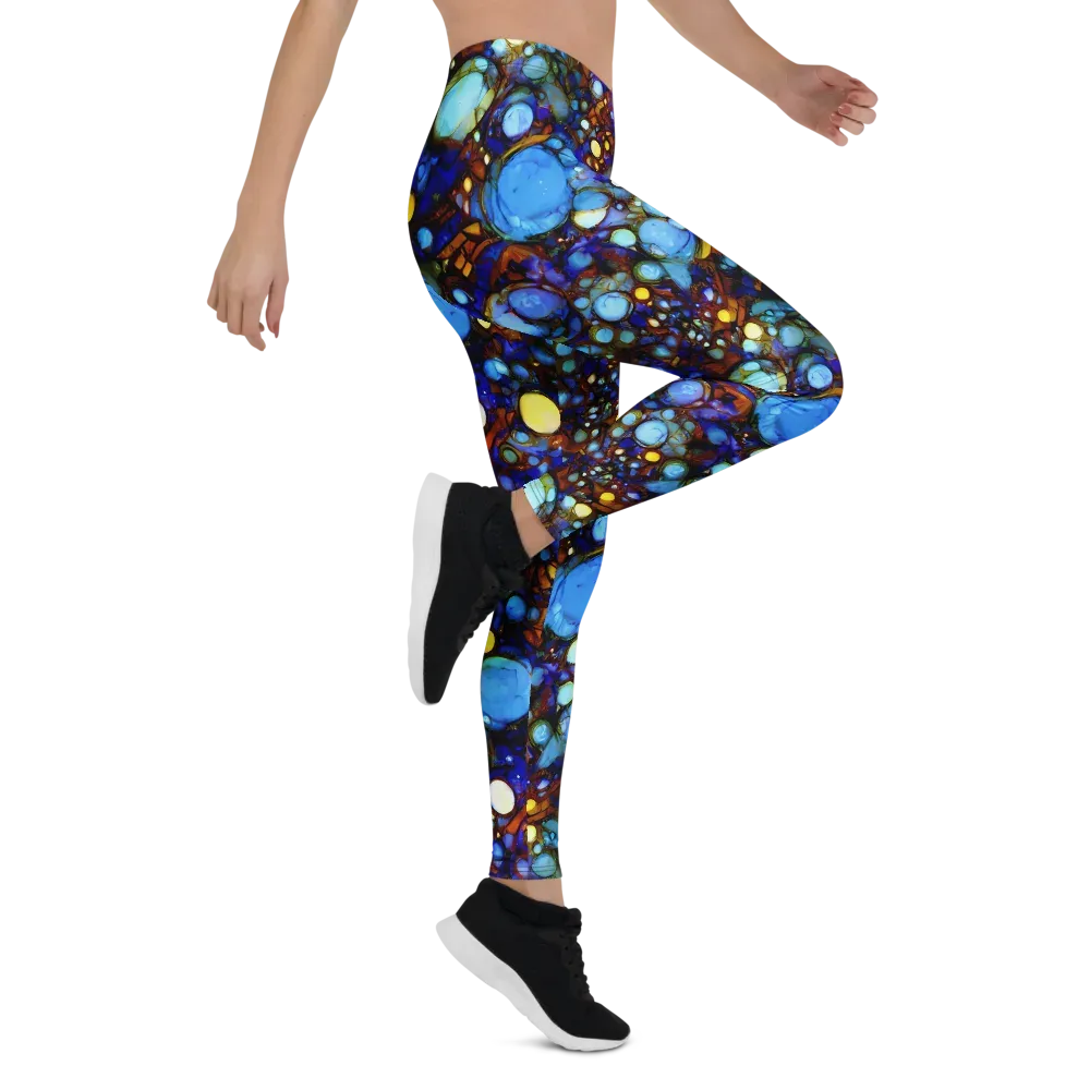 Blue Fireworks on Leggings — Right