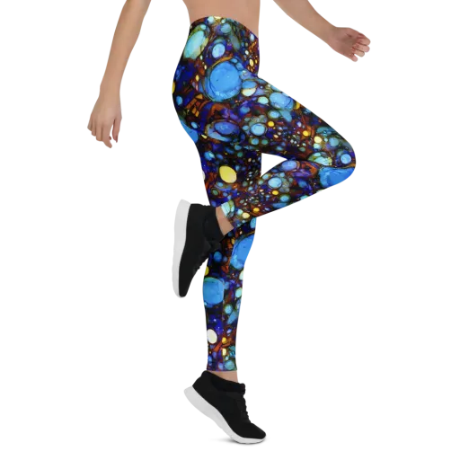 Blue Fireworks on a Leggings