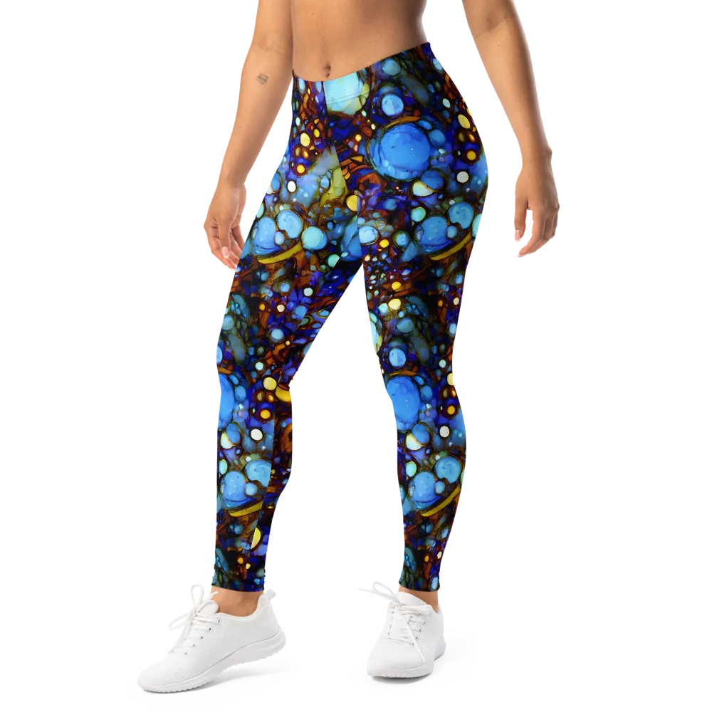 Blue Fireworks on Leggings — Left Front