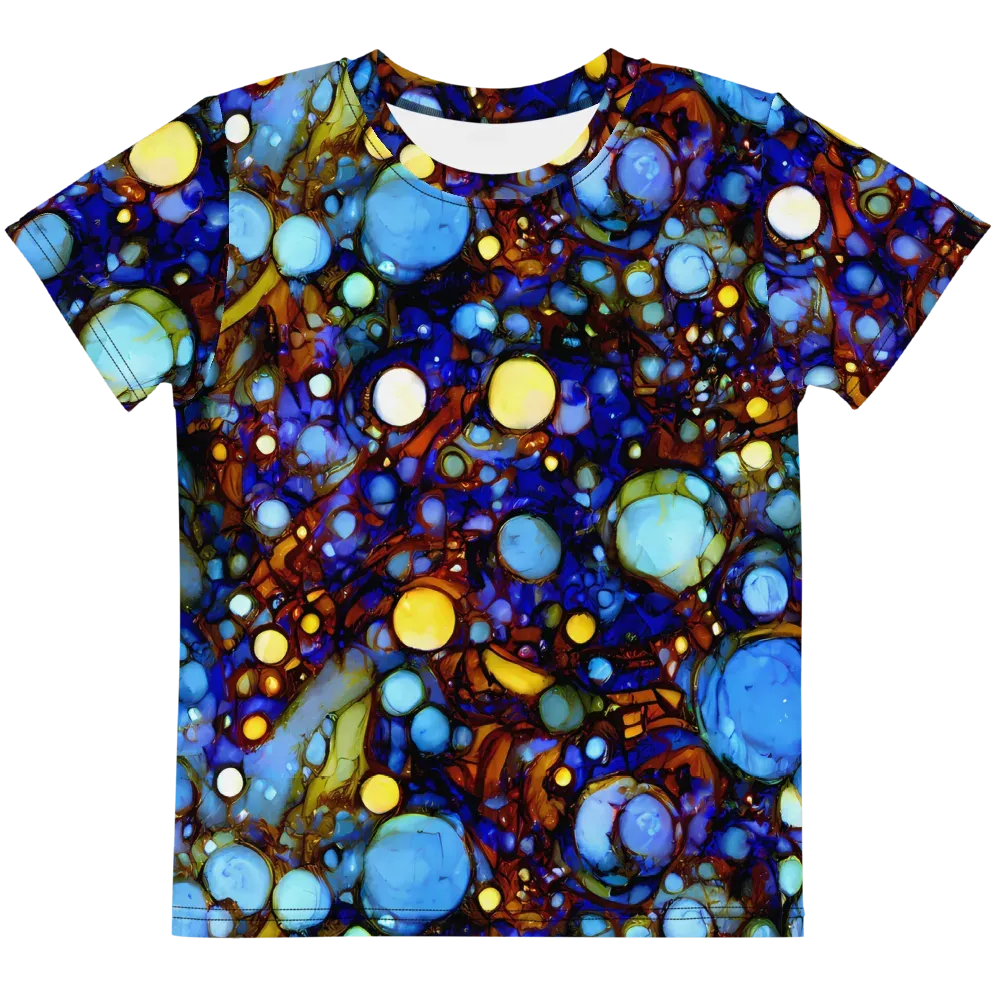 Blue Fireworks on Kids Crew Neck T-Shirt — Front