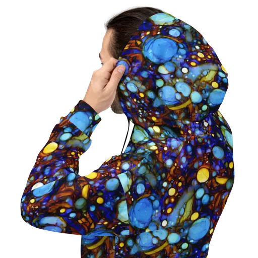 Blue Fireworks on a Hoodie