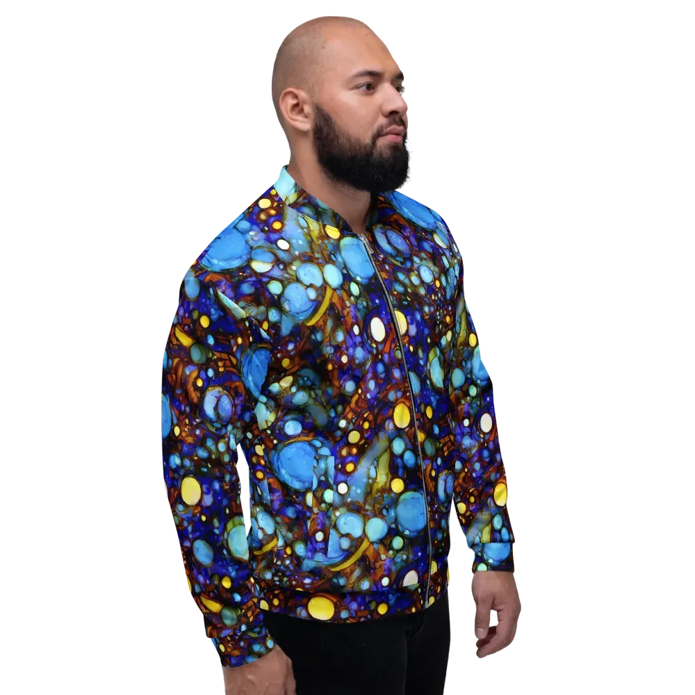 Blue Fireworks on Bomber Jacket — Right