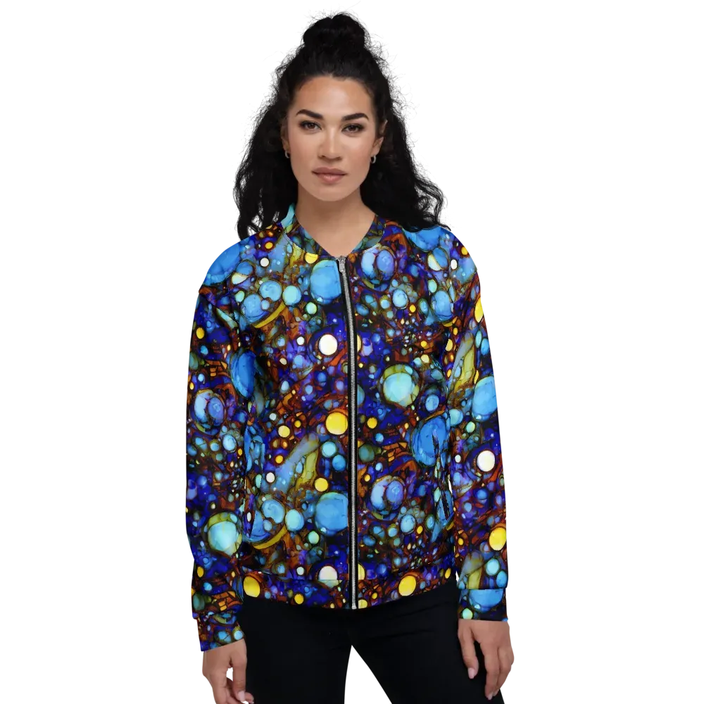Blue Fireworks on Bomber Jacket — Front