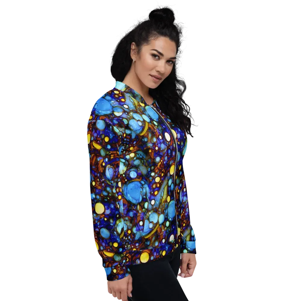 Blue Fireworks on Bomber Jacket — Right