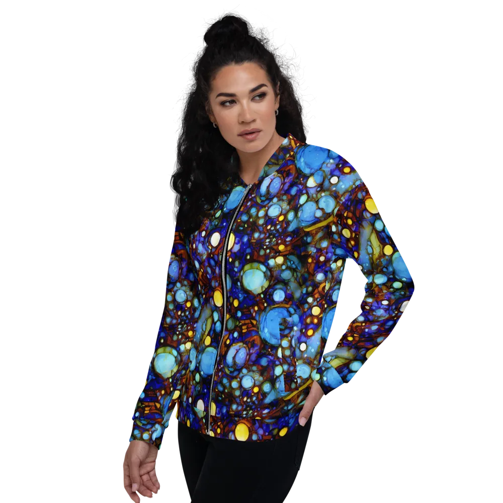 Blue Fireworks on Bomber Jacket — Left