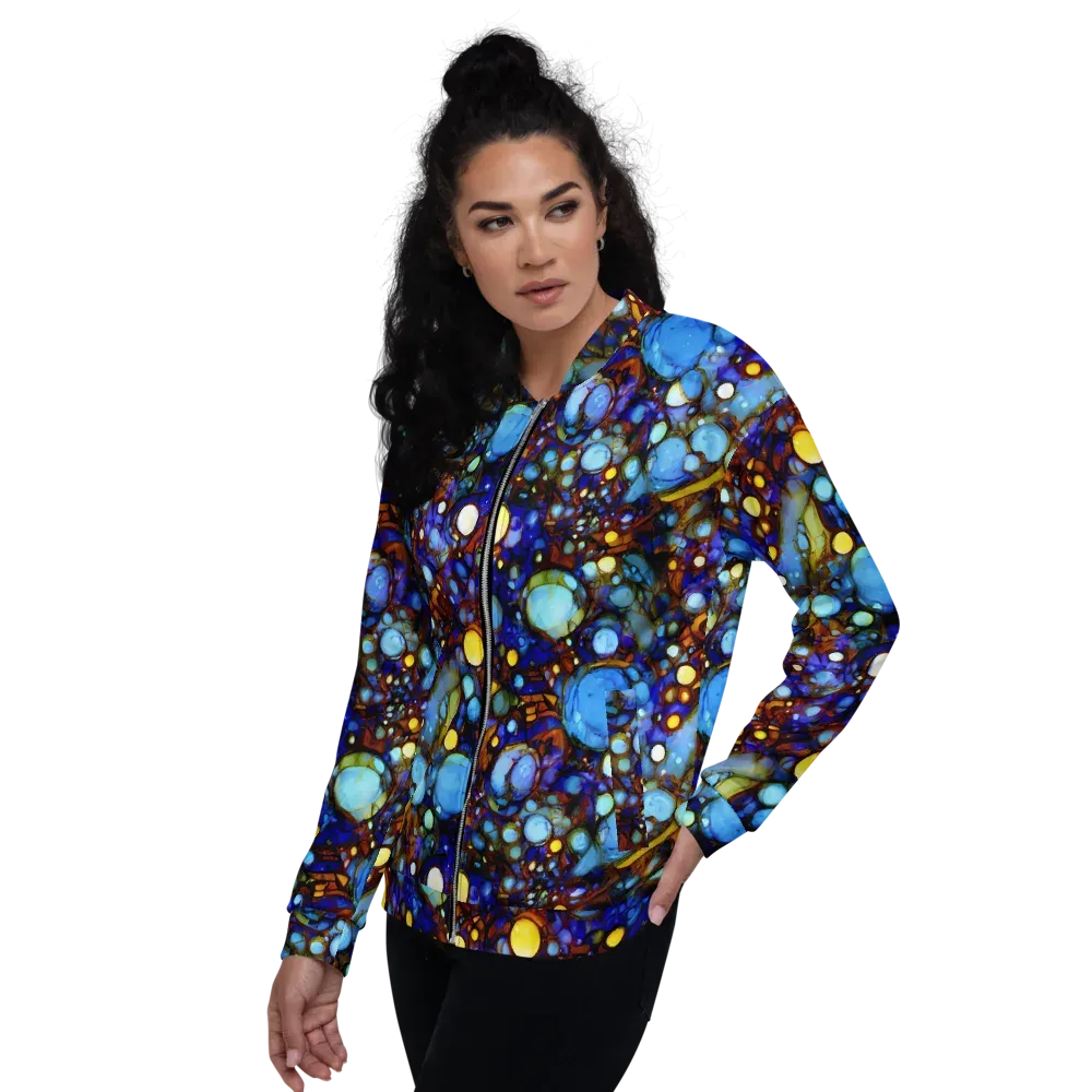 Blue Fireworks on Bomber Jacket — Left